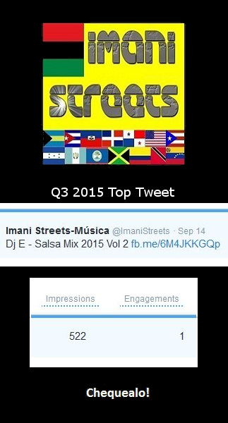 #ImaniStreets* Q3 Music Top Tweet